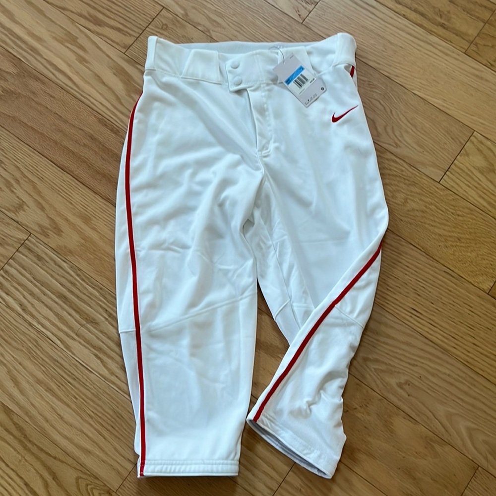 Nike cropped baseball pants white/red